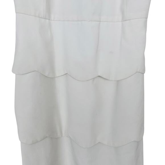 Belle Badgley Mischka White Tiered Dress Sz 2 - Picture 5 of 8